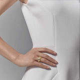 Cotton-Blend V-Neck Ring